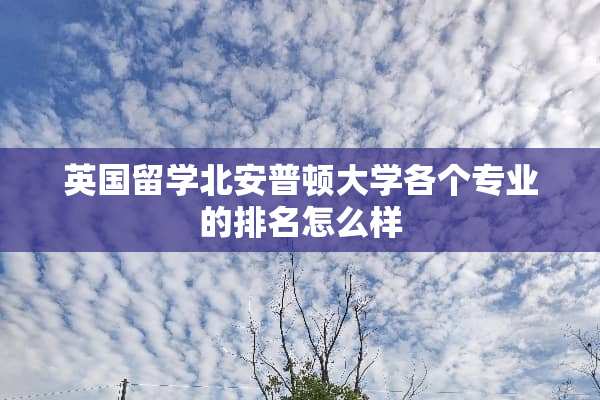 英国留学北安普顿大学各个专业的排名怎么样