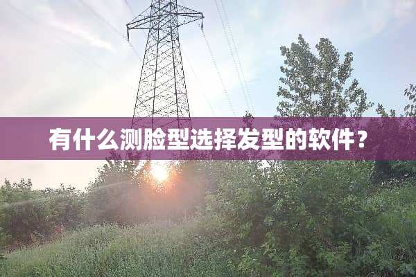 有什么测脸型选择发型的软件？