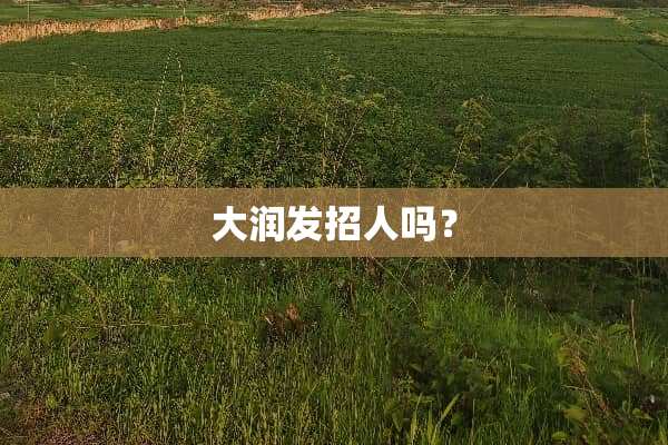 大润发招人吗？