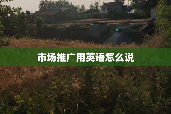 市场推广用英语怎么说