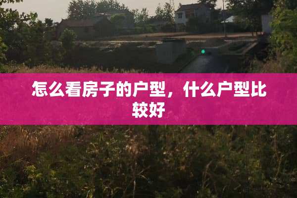 怎么看房子的户型，什么户型比较好
