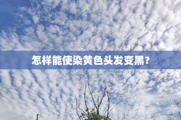 怎样能使染黄色头发变黑？