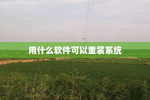 用什么软件可以重装系统