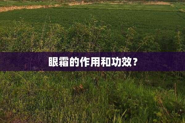 眼霜的作用和功效？