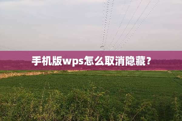 手机版wps怎么取消隐藏？