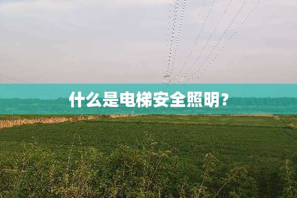 什么是电梯安全照明？