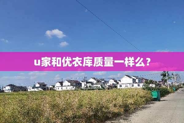 u家和优衣库质量一样么？