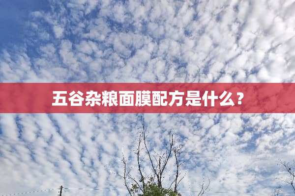 五谷杂粮面膜配方是什么？