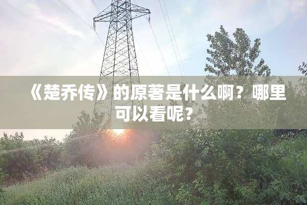 《楚乔传》的原著是什么啊？哪里可以看呢？