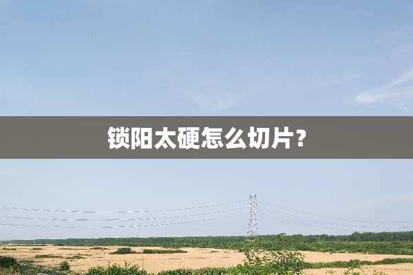 锁阳太硬怎么切片？