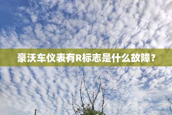 豪沃车仪表有R标志是什么故障？