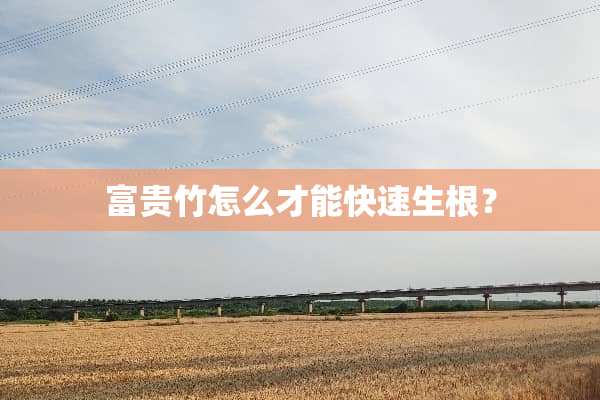 富贵竹怎么才能快速生根？