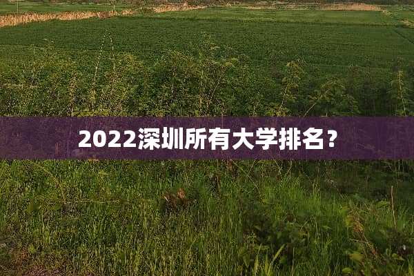 2022深圳所有大学排名？