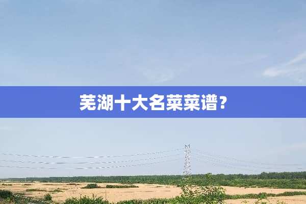 芜湖十大名菜菜谱？