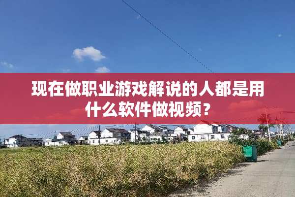 现在做职业游戏解说的人都是用什么软件做视频？