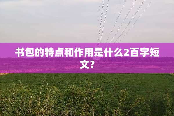 书包的特点和作用是什么2百字短文？