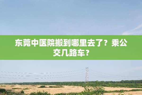 东莞中医院搬到哪里去了？乘公交几路车？