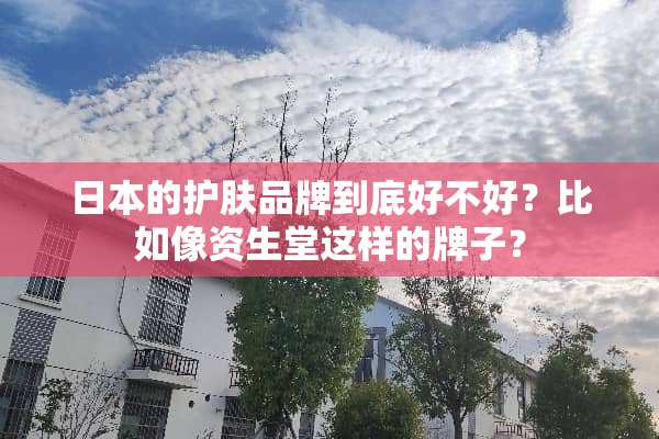 日本的护肤品牌到底好不好？比如像资生堂这样的牌子？