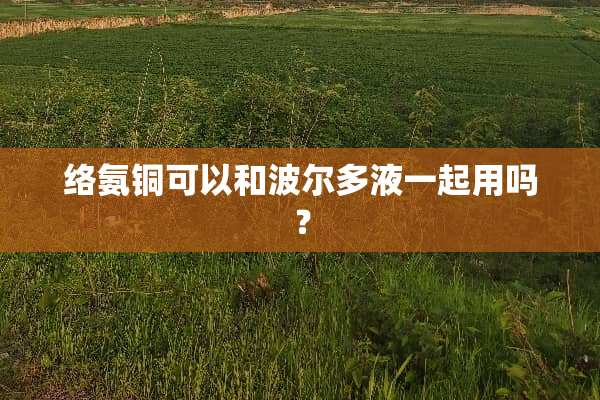 络氨铜可以和波尔多液一起用吗？