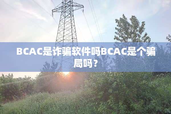 BCAC是**软件吗BCAC是个**吗？