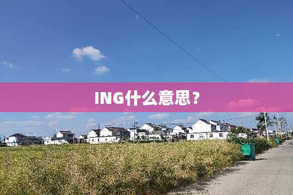 ING什么意思？