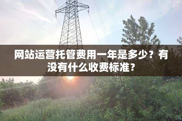 网站运营托管费用一年是多少？有没有什么收费标准？