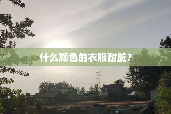 什么颜色的衣服耐脏？