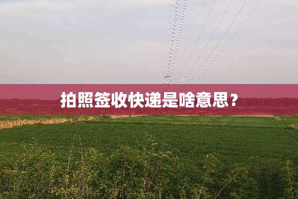 拍照签收快递是啥意思？
