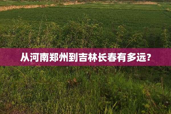从河南郑州到吉林长春有多远？
