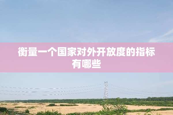 衡量一个国家对外开放度的指标有哪些