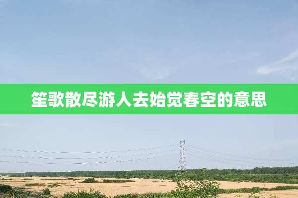 笙歌散尽游人去始觉春空的意思