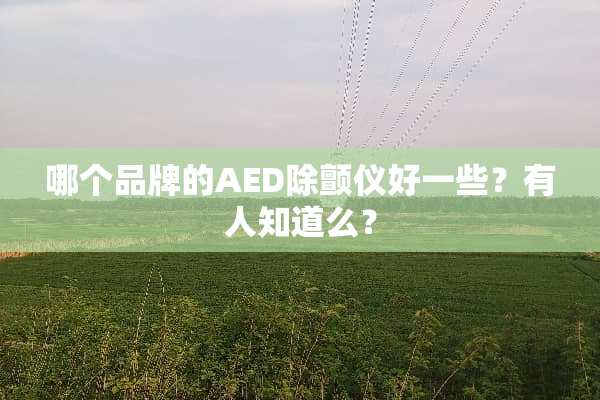 哪个品牌的AED除颤仪好一些？有人知道么？