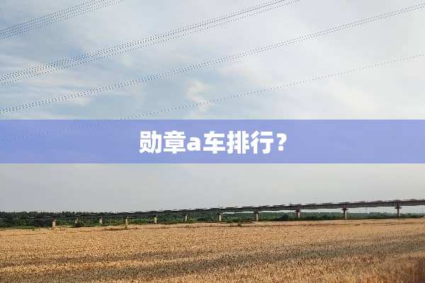 勋章a车排行？