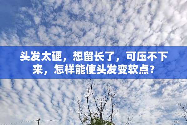 头发太硬，想留长了，可压不下来，怎样能使头发变软点？