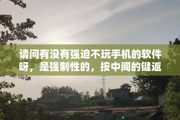 请问有没有强迫不玩手机的软件呀，是强制性的，按中间的键返回也不行的