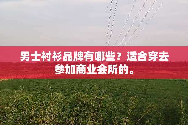 男士衬衫品牌有哪些？适合穿去参加商业会所的。
