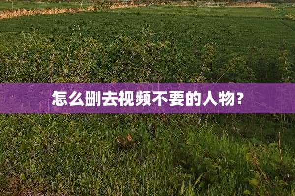 怎么删去视频不要的人物？