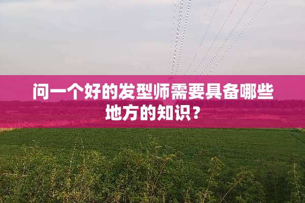 问一个好的发型师需要具备哪些地方的知识？