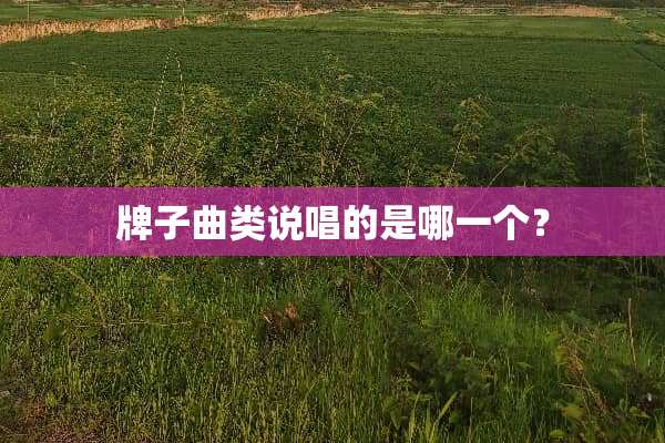 牌子曲类说唱的是哪一个？
