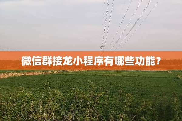 微信群接龙小程序有哪些功能？