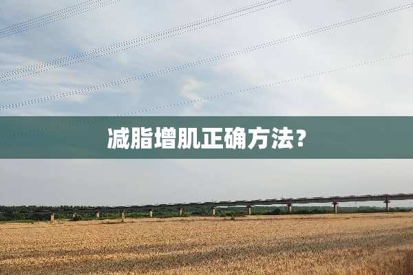 减脂增肌正确方法？