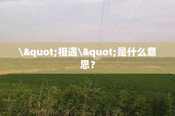 \"相遇\"是什么意思？
