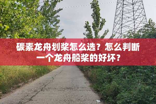 碳素龙舟划桨怎么选？怎么判断一个龙舟船桨的好坏？