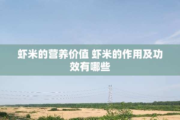 虾米的营养价值 虾米的作用及功效有哪些