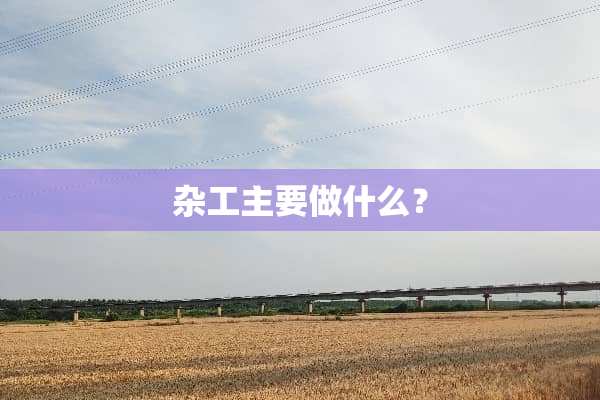 杂工主要做什么？