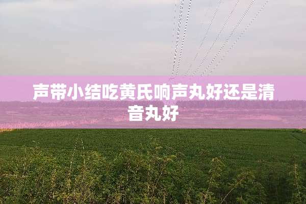 声带小结吃黄氏响声丸好还是清音丸好