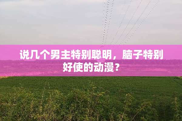 说几个男主特别聪明，脑子特别好使的动漫？