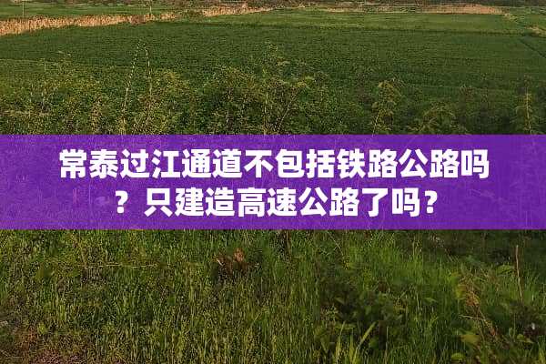 常泰过江通道不包括铁路公路吗？只建造高速公路了吗？