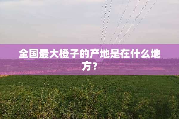 全国最大橙子的产地是在什么地方？
