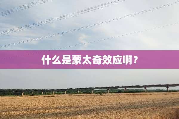 什么是蒙太奇效应啊？
